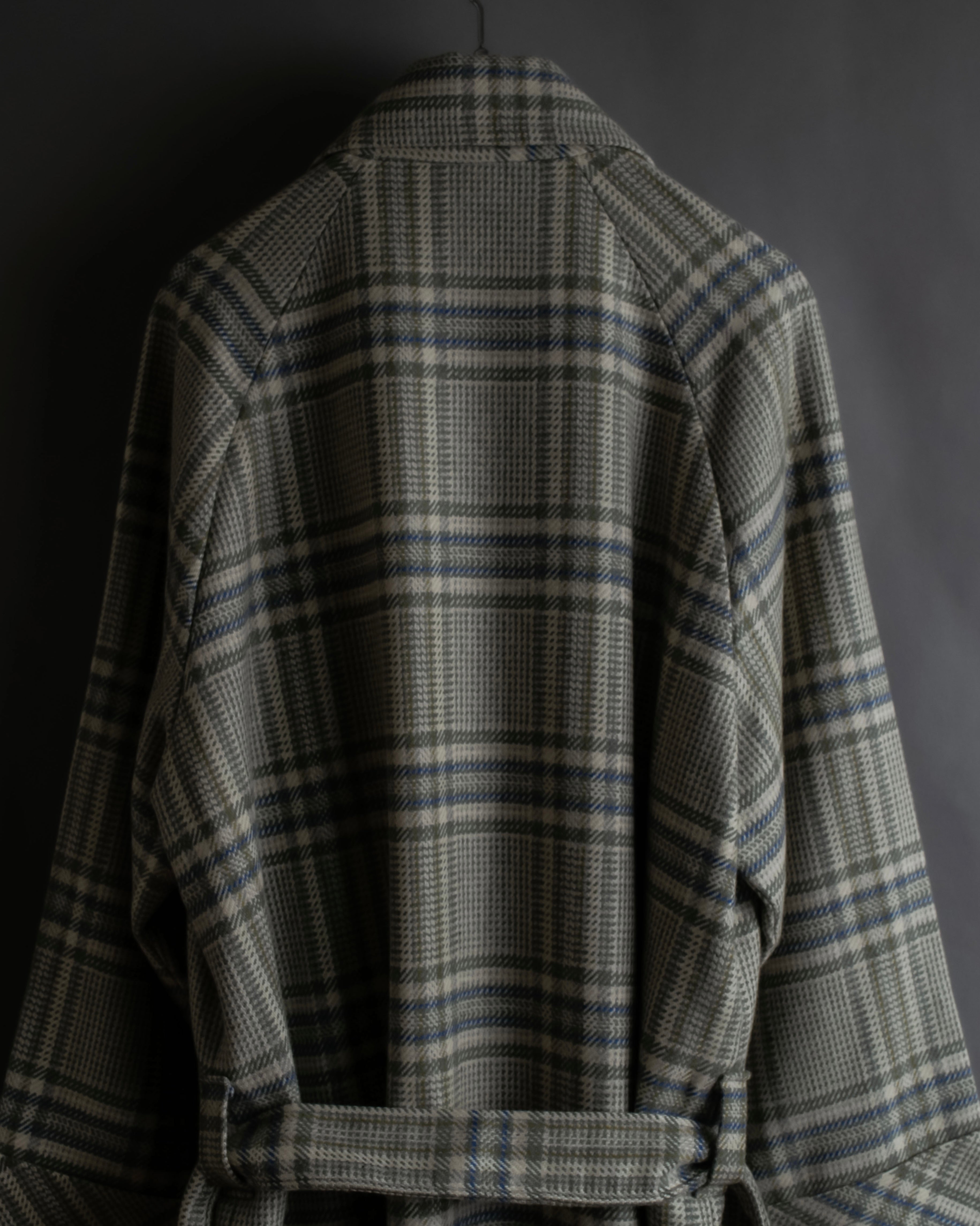 "PIERRE BALMAIN" Glen check belted gown coat