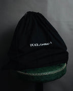 "DOLCE & GABBANA" 2005-06 Anniversary lace kisslock leather handbag