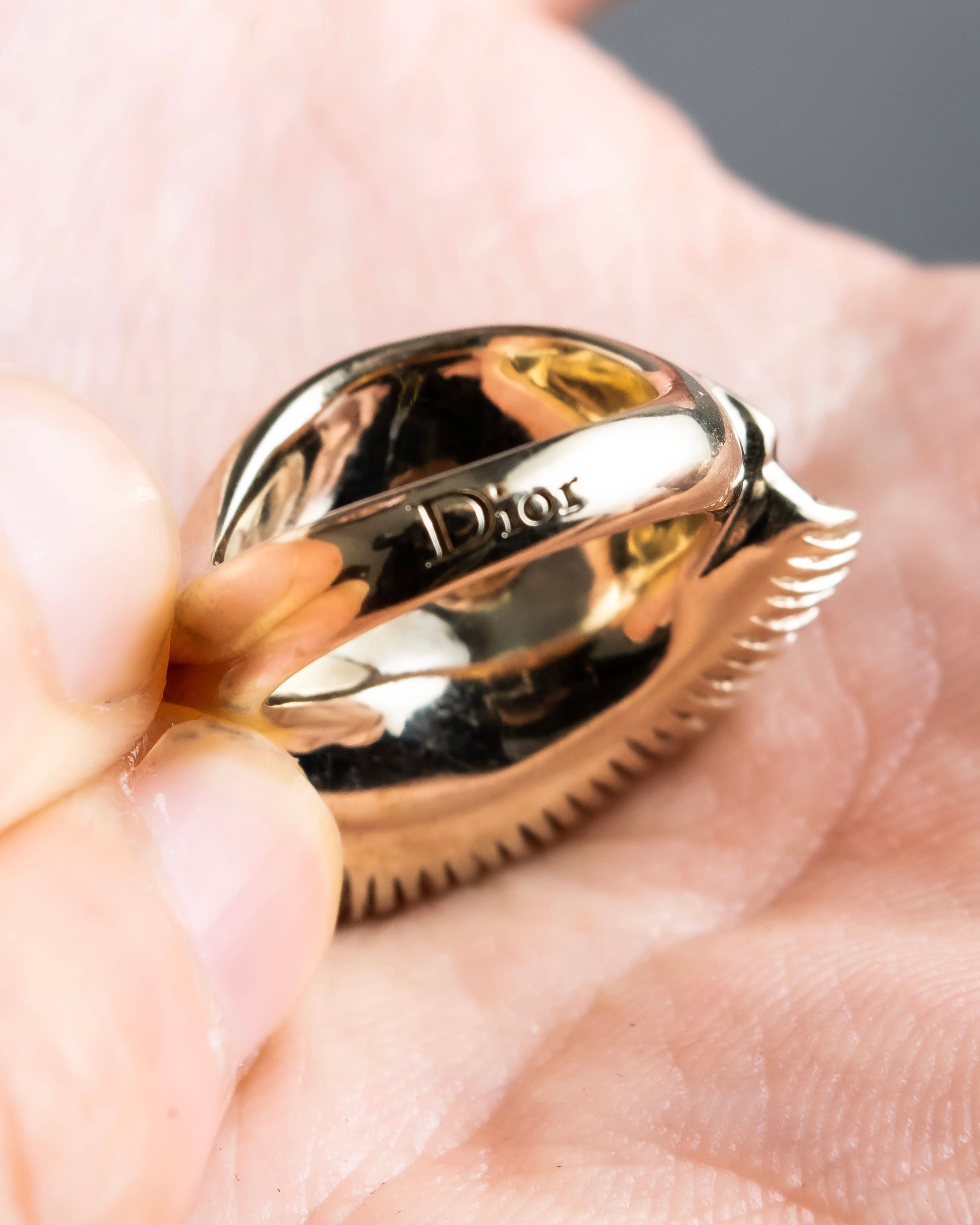"Dior" Feather motif antique style ring