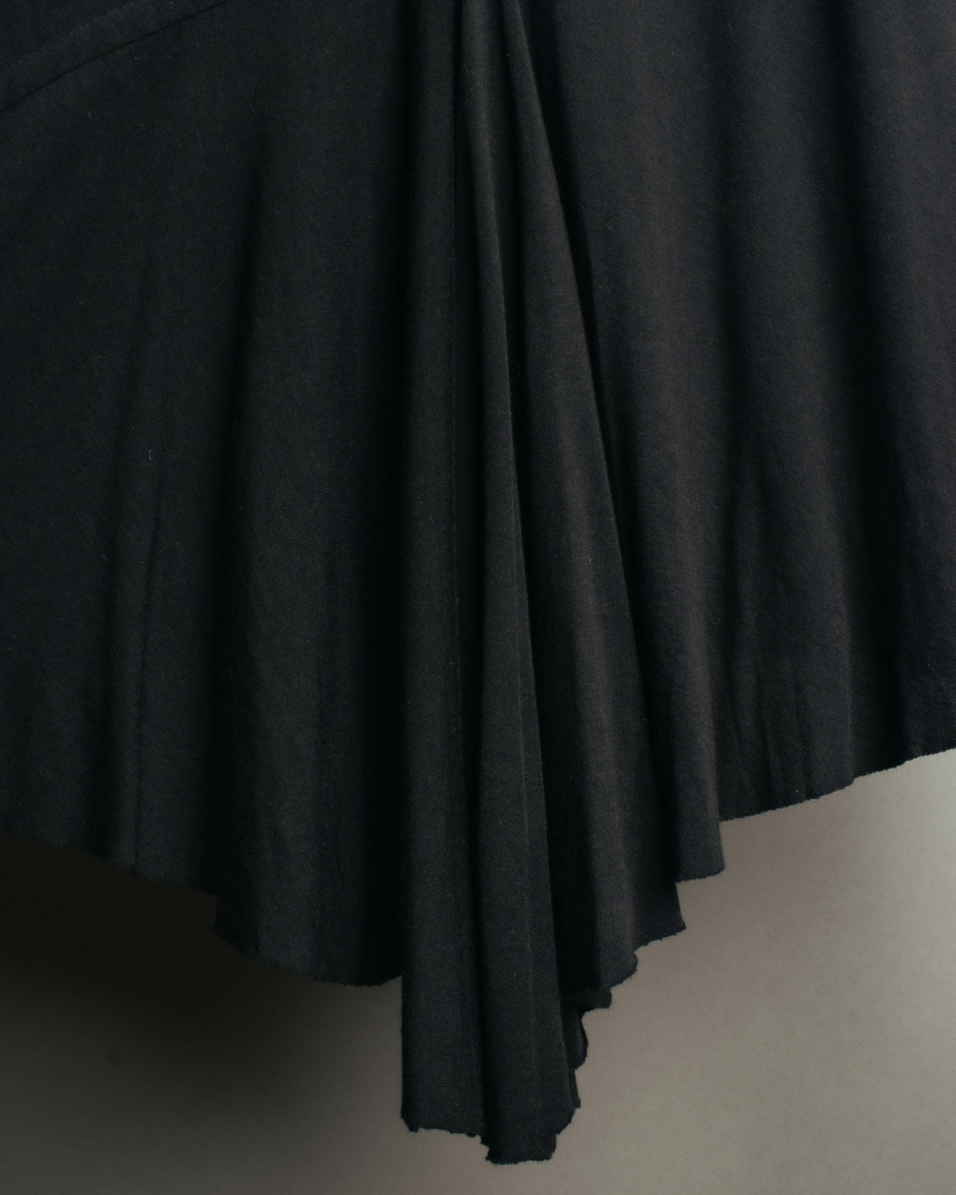 "Rick Owens Lilies" 10's-12's Vintage asymmetrical drape jersey midi skirt