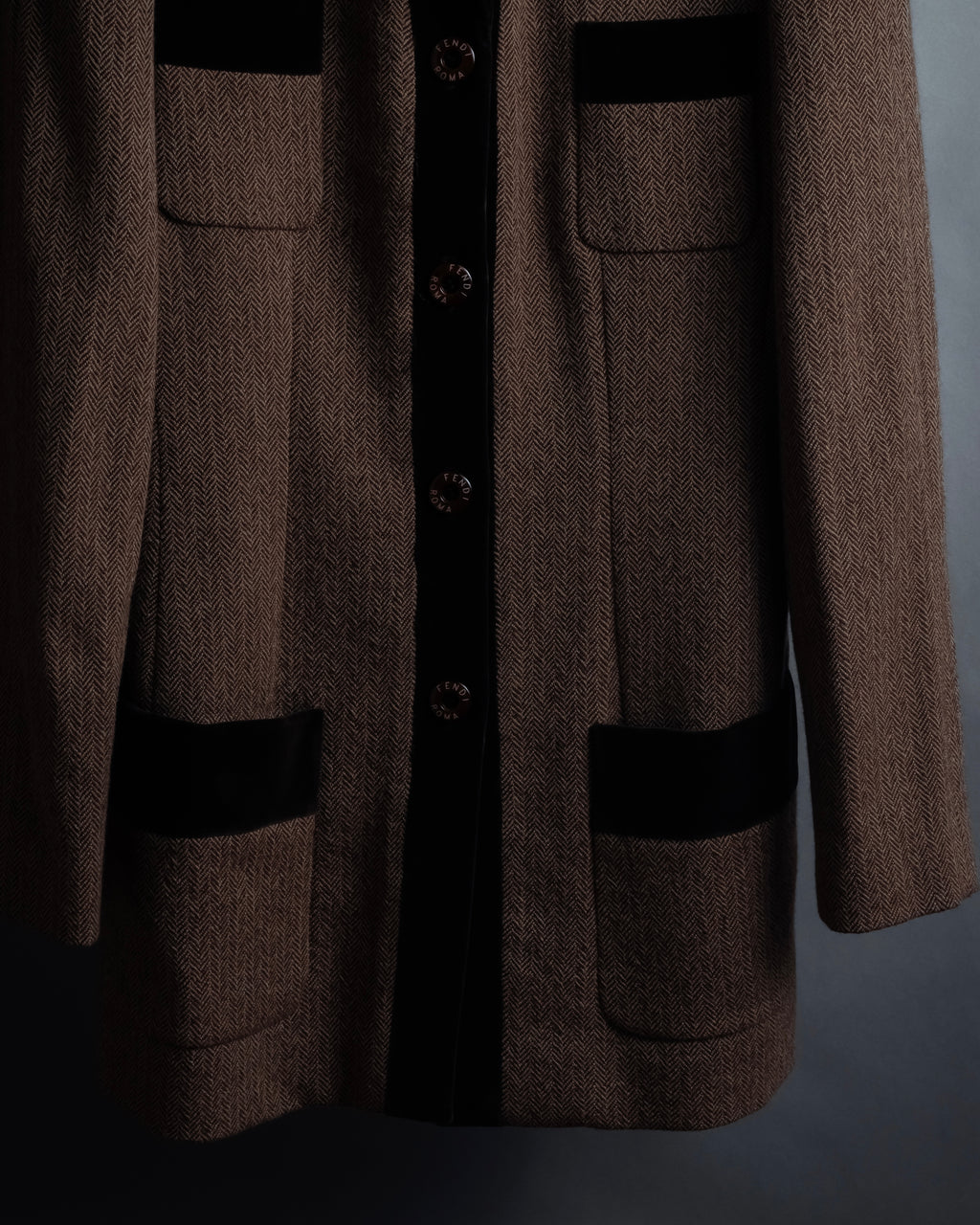 "FENDI" Velvet switching design herringbone set up