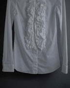 "Dolce & Gabbana" Tiered frill design white shirt