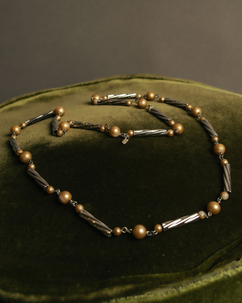 “Yves Saint Laurent” 80’s-90’s Cassandra logo mixed bead long necklace