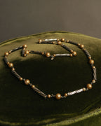 “Yves Saint Laurent” 80’s-90’s Cassandra logo mixed bead long necklace