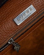 "LOEWE" Textured suede panel barcelona shoulder bag