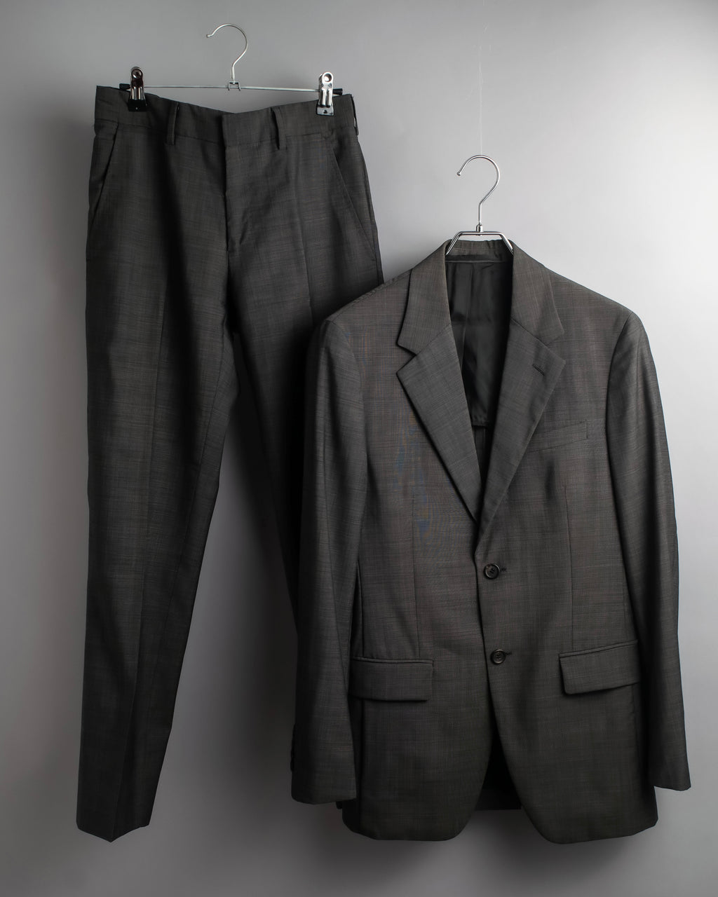 "PRADA" Sharkskin wool minimal tailoring set up