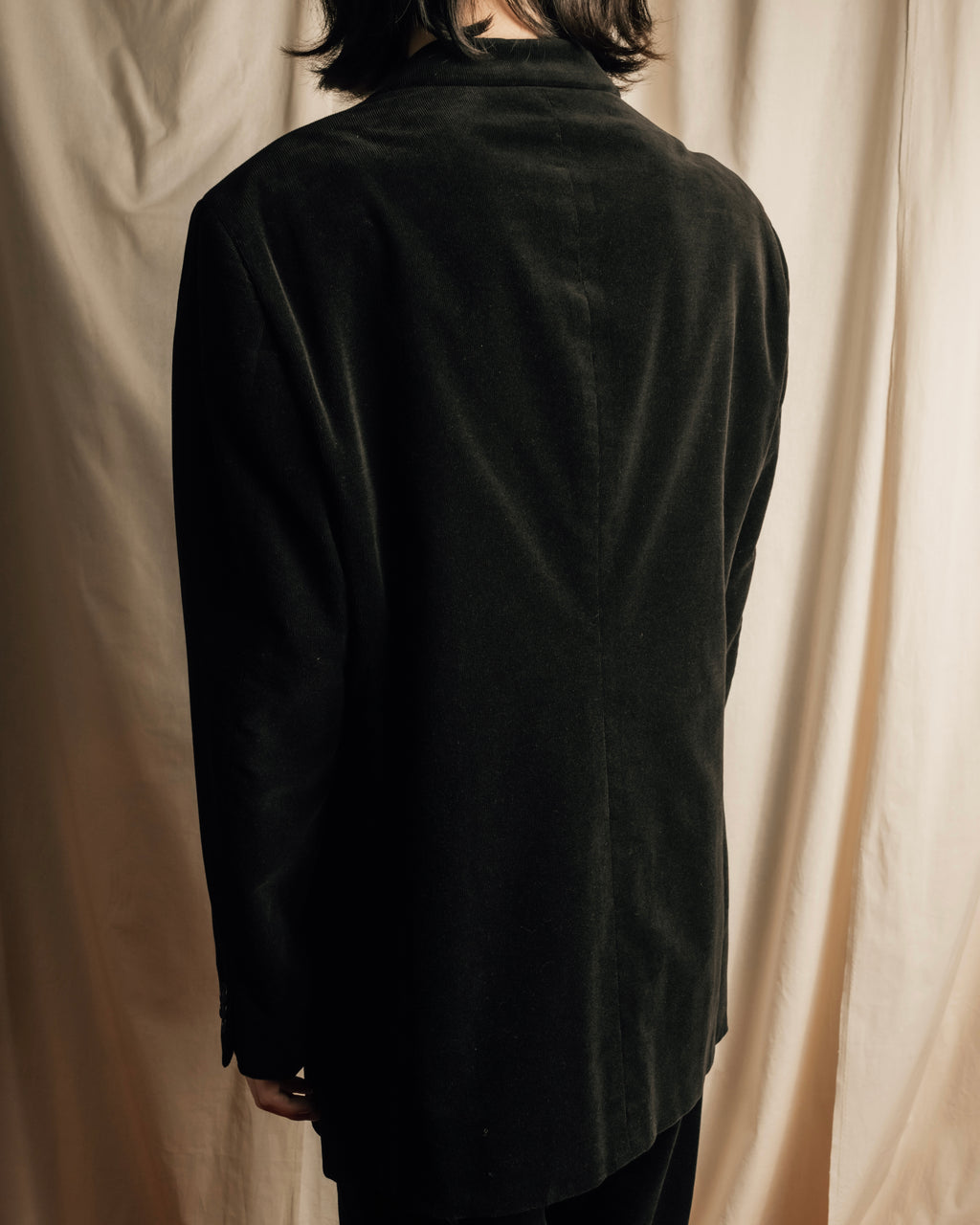 "ARMANI COLLEZIONI" Black corduroy relaxed set up