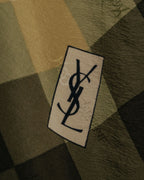 “Yves Saint Laurent” 80’s-90’s Sheer check silk scarf