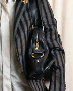 "YVES SAINT LAURENT" Gold parts design Muse toe leather bag