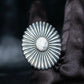 “Enasoluna”  Flower motif marble stone silver ring