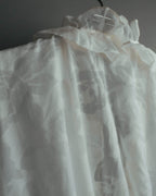 “Yves Saint Laurent” 80’s-90’s Sheer floral ruffle lingerie robe