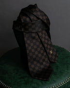 "LOUIS VUITTON" Damier check silk jacquard neck tie