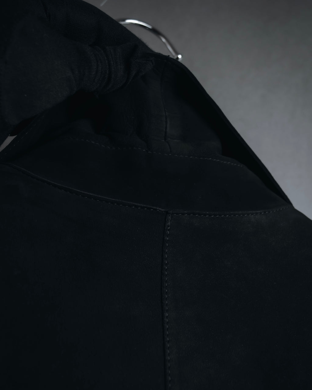 "GIORGIO ARMANI" Large collar draped lamb leather jacket