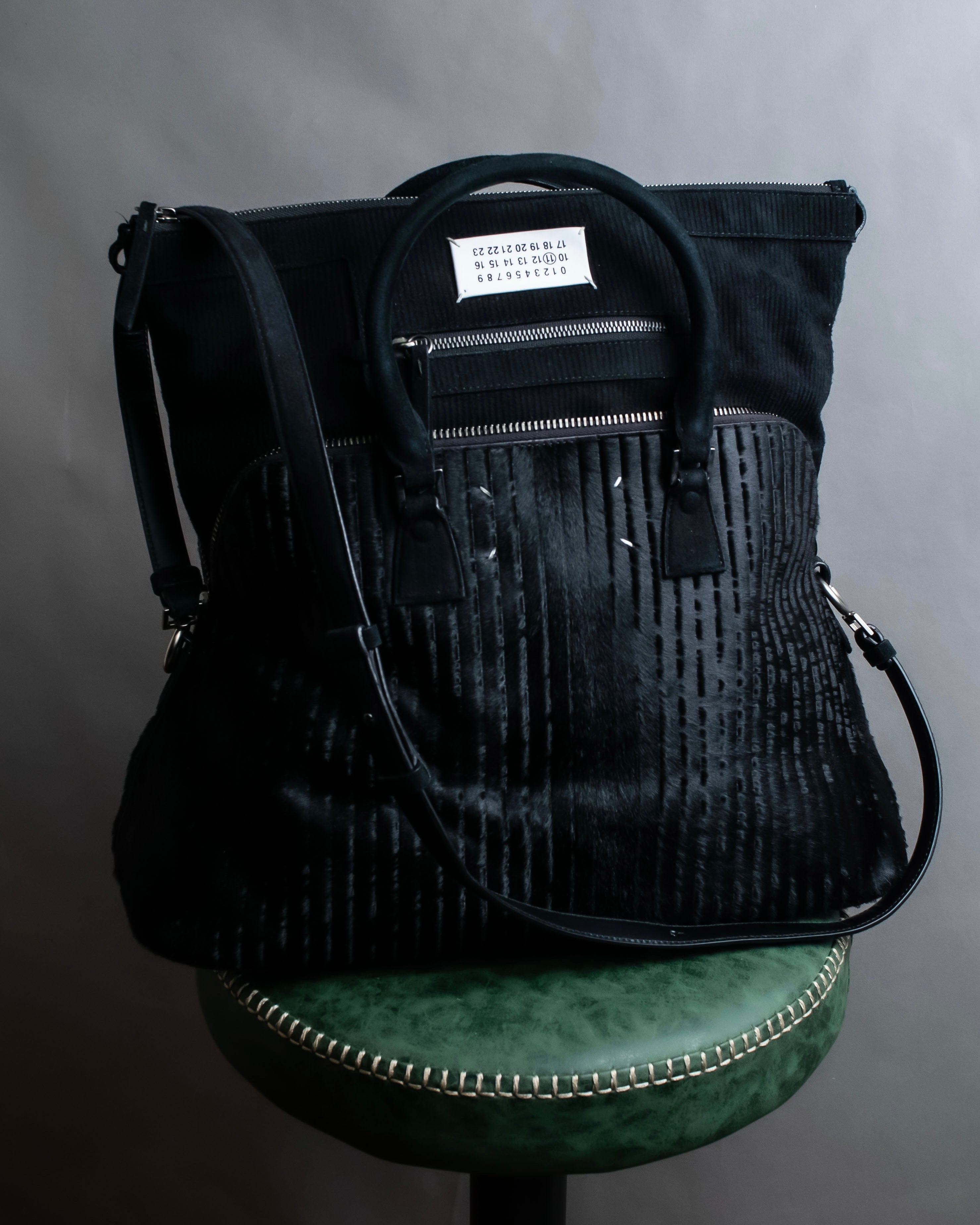"MAISON MARGIELA" 5AC Harako leather corduroy combination 2way bag