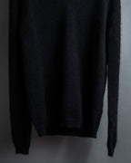 "GUCCI" Silky mix angora V-neck knit pullover