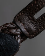 "Vintage intrecciato double buckle leather bracelet"