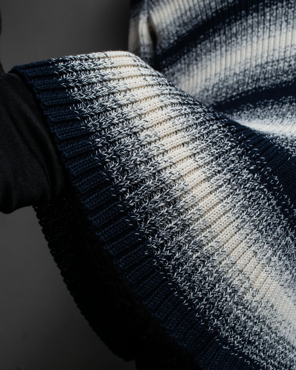"Christian Dior" Gradient striped irregular neck knit