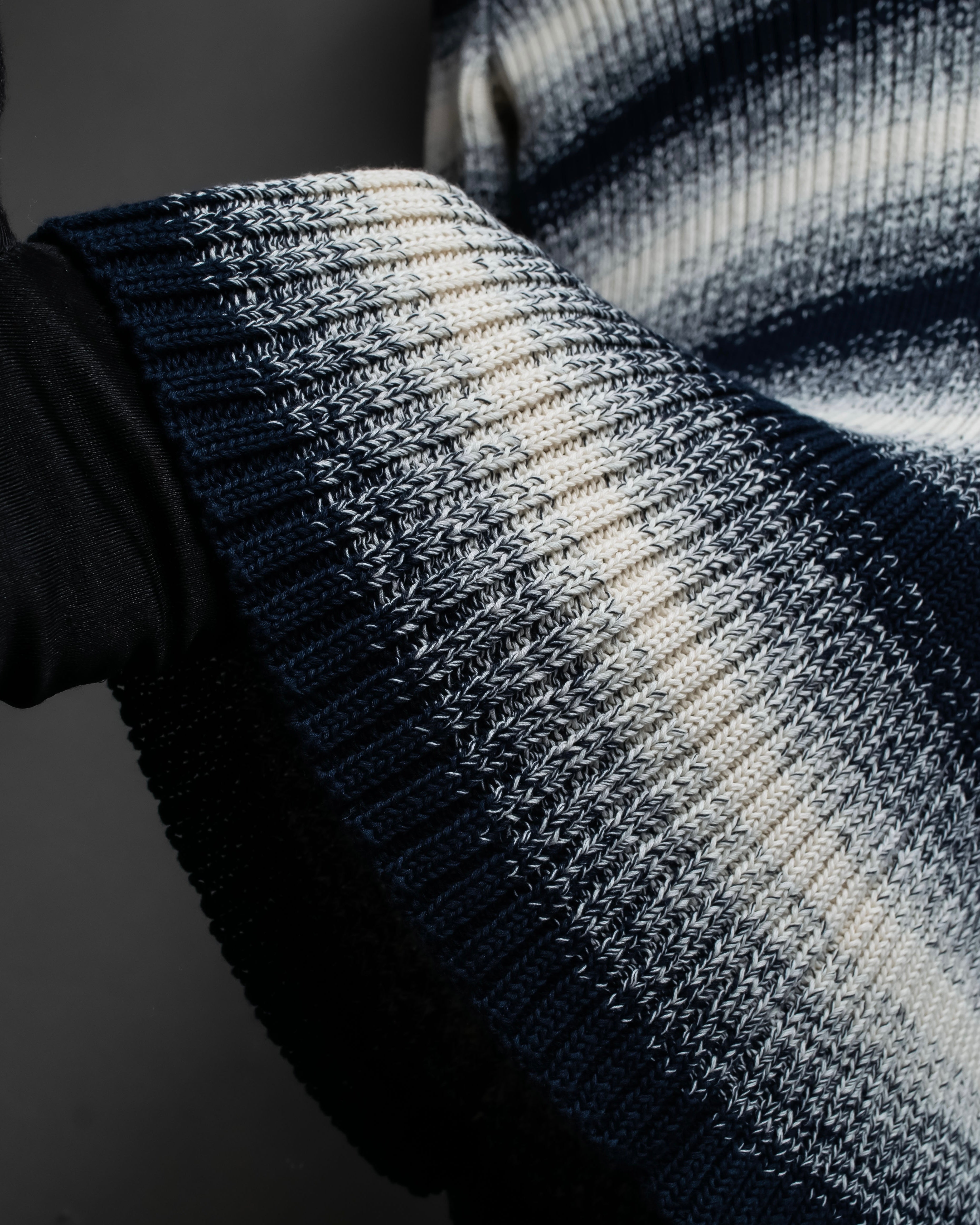 "Christian Dior" Gradient striped irregular neck knit