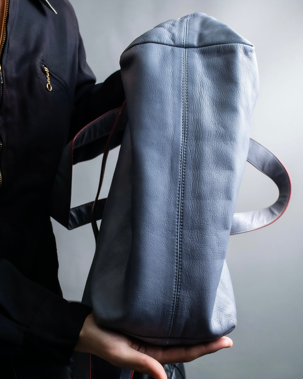 "JIL SANDER navy" bicolor 2way tote bag