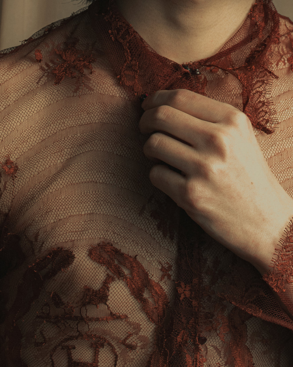 -SPECIAL- "HERMES" 00's Jean-Paul Gaultier Era Engineered Lace Shirt