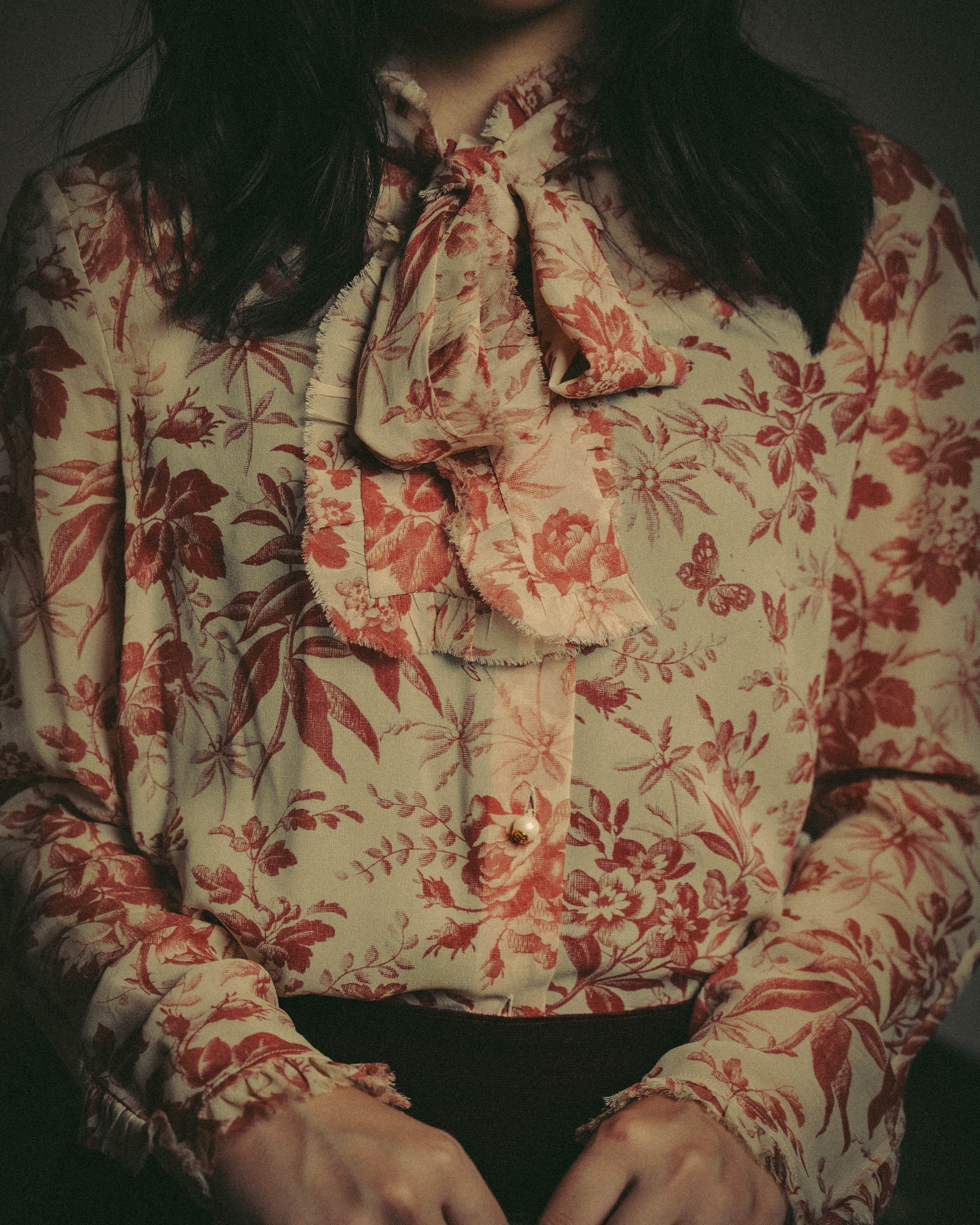 -SPECIAL- "GUCCI" 2010's-20's Romantic floral ruffle blouse