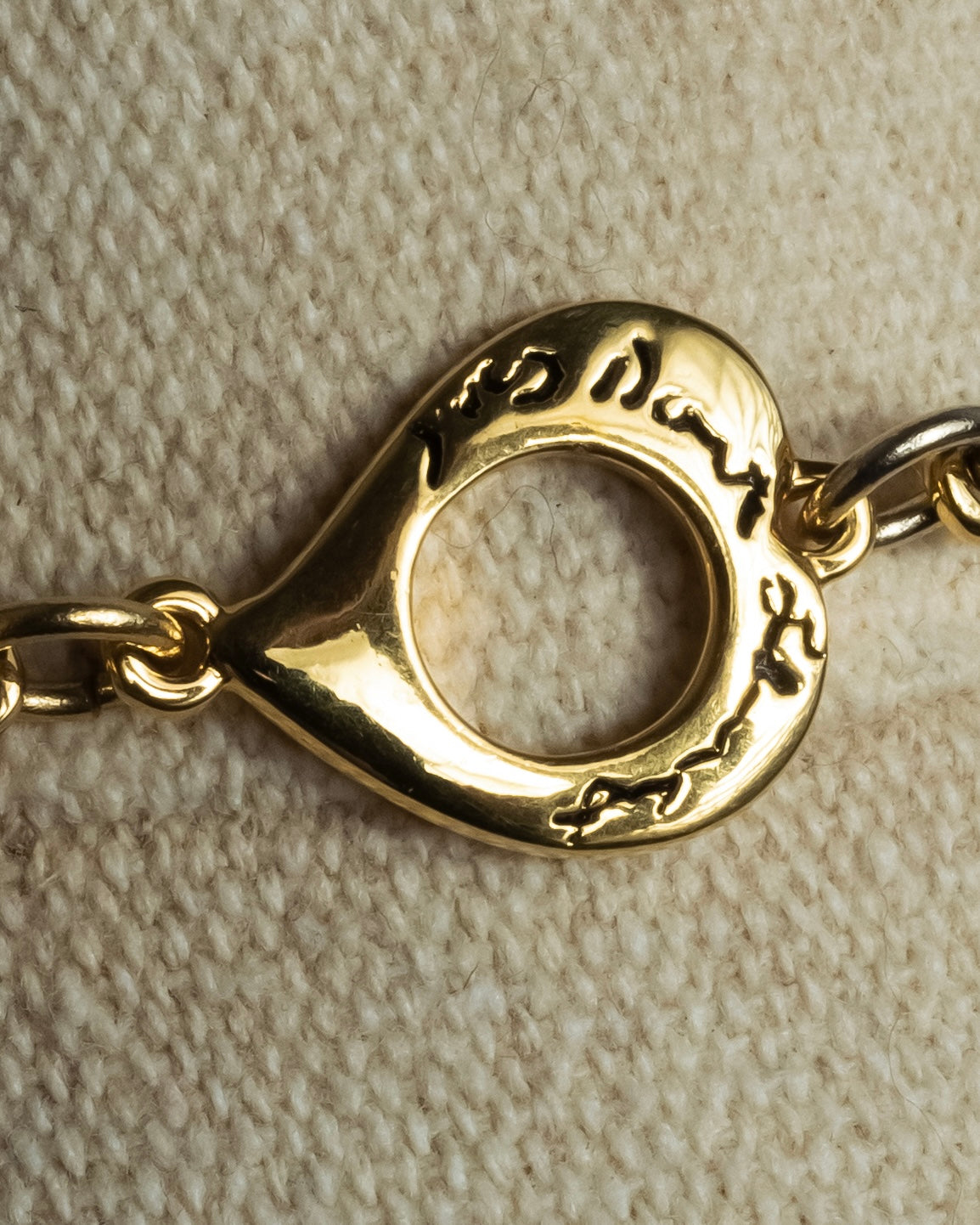 "YVES SAINT LAURENT" Vintage drop motif gold chain necklace