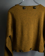 "PRADA" Jewelry decorative design V-neck knit