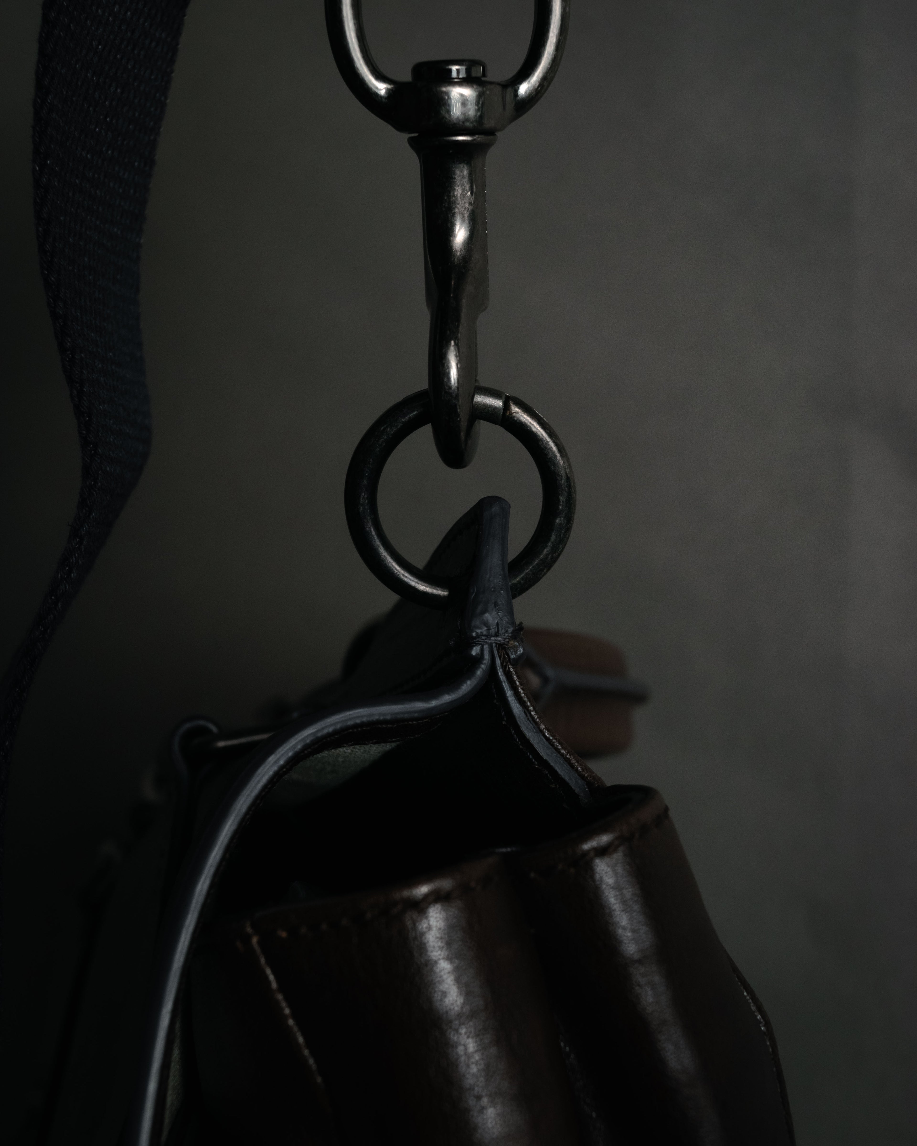 "DOLCE & GABBANA" 00’s-10’s Grained leather canvas-lined satchel bag