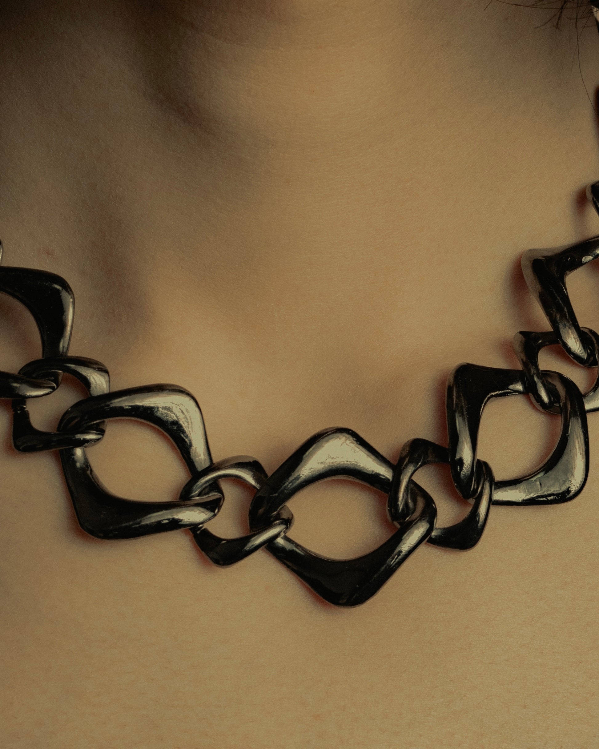 "YVES SAINT LAURENT" Sculptural link chain necklace