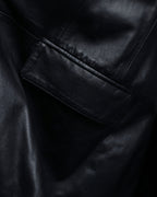 "Salvatore Ferragamo" Straight silhouette leather tailored jacket