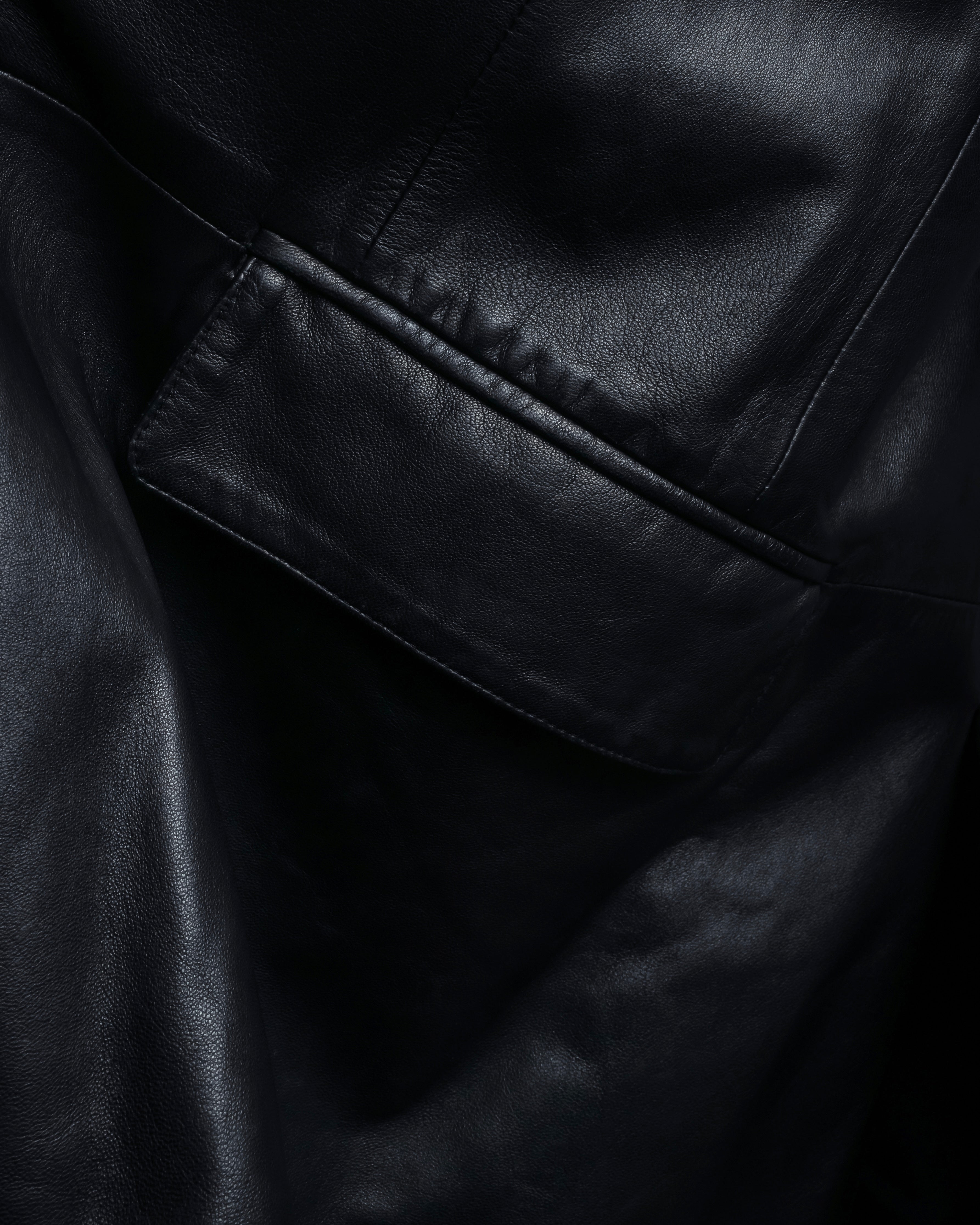 "Salvatore Ferragamo" Straight silhouette leather tailored jacket