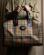 "BURBERRYS" Nova check canvas boston bag