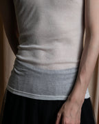 "MAISON MARGIELA" Stitch design net sheer tank top