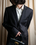 "Dolce & Gabbana" Pinstripe vertical lines emphasized tailored jacket