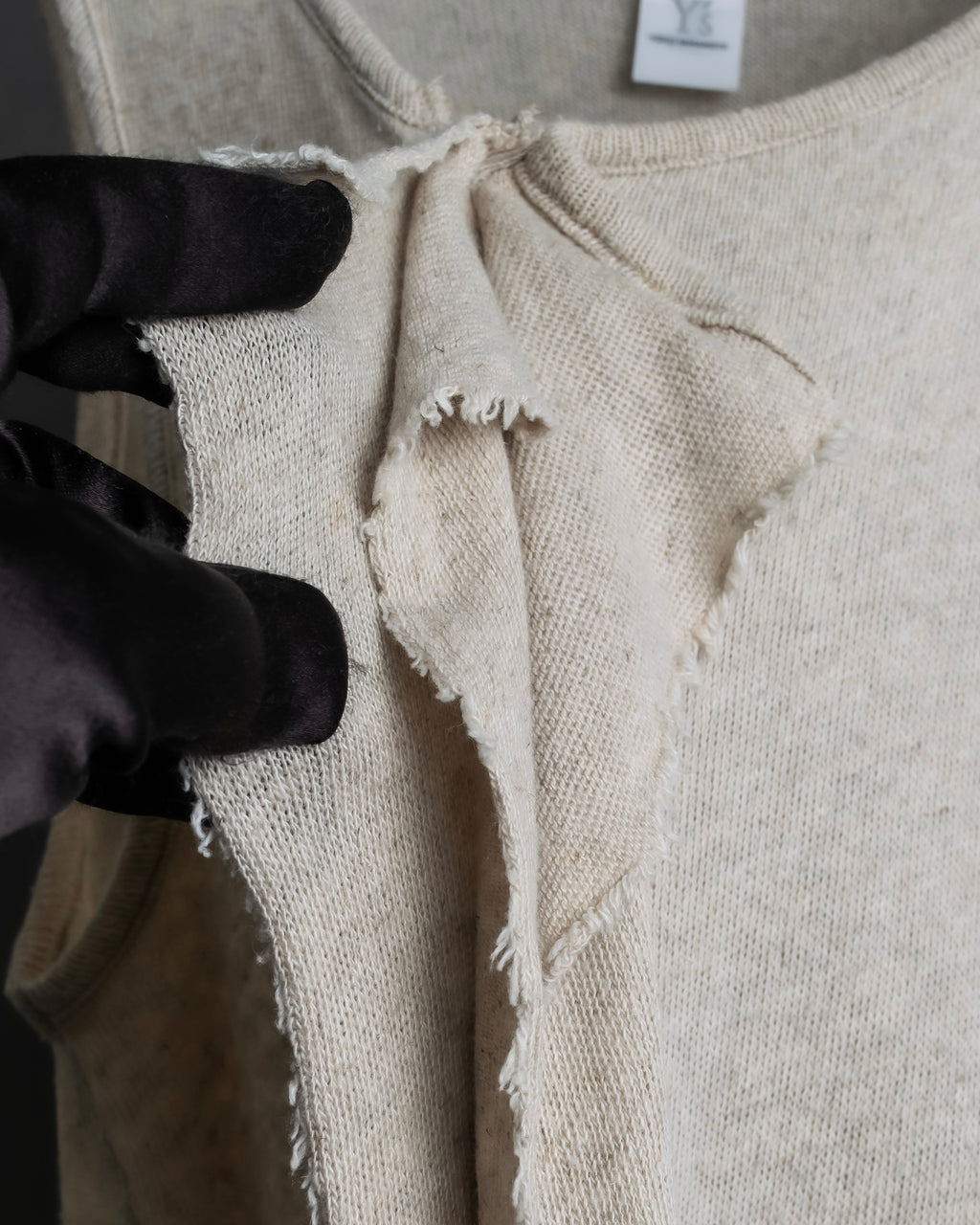 "Y's" Linen cotton mix ruffle design tank top