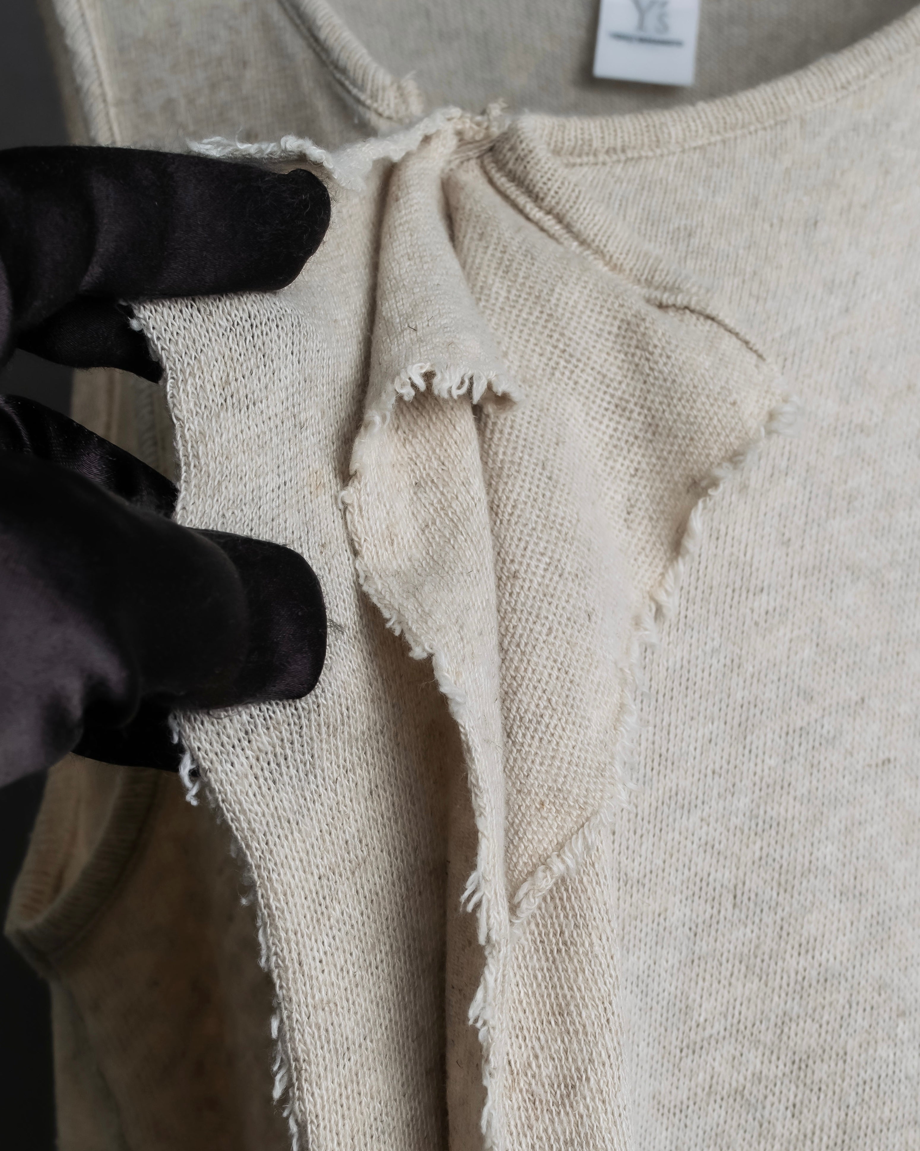 "Y's" Linen cotton mix ruffle design tank top