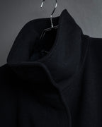 "BURBERRY" Belted design stand collar cashmere mix long coat