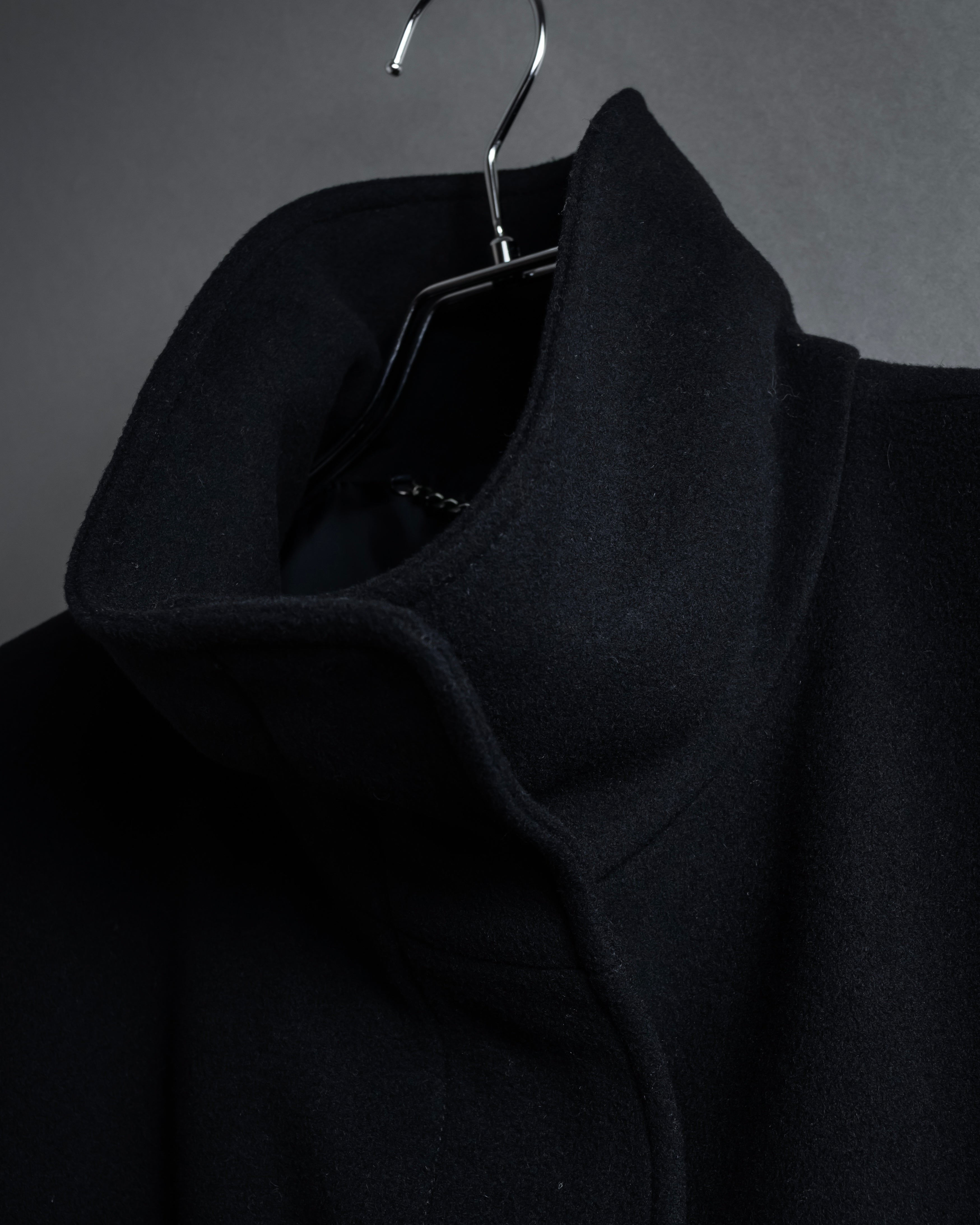 "BURBERRY" Belted design stand collar cashmere mix long coat