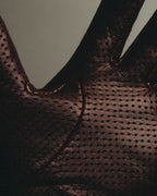 "VALENTINO GARAVANI" 2010's Burgundy perforated leather gloves
