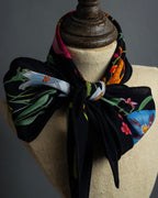 "GUCCI" Flower＆insect motif silk scarf