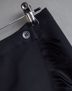 "ISSEY MIYAKE" Organic cutout fringe wrap skirt