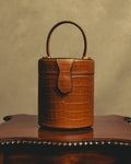 "CELINE" 80's-90's Structured cylindrical bucket bag