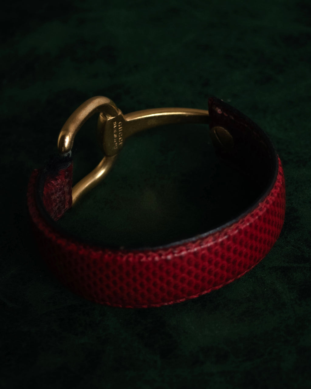 “GUCCI” 90’s-00’s Horsebit lizard leather bangle