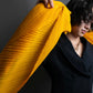 "PLEATS PLEASE ISSEY MIYAKE" Yellow orange color pleated stole