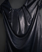 “Christian Dior” 2000’s Metallic draped cap sleeve top