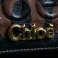 "Chloe" Eclipse series logo engraved leather mini boston bag