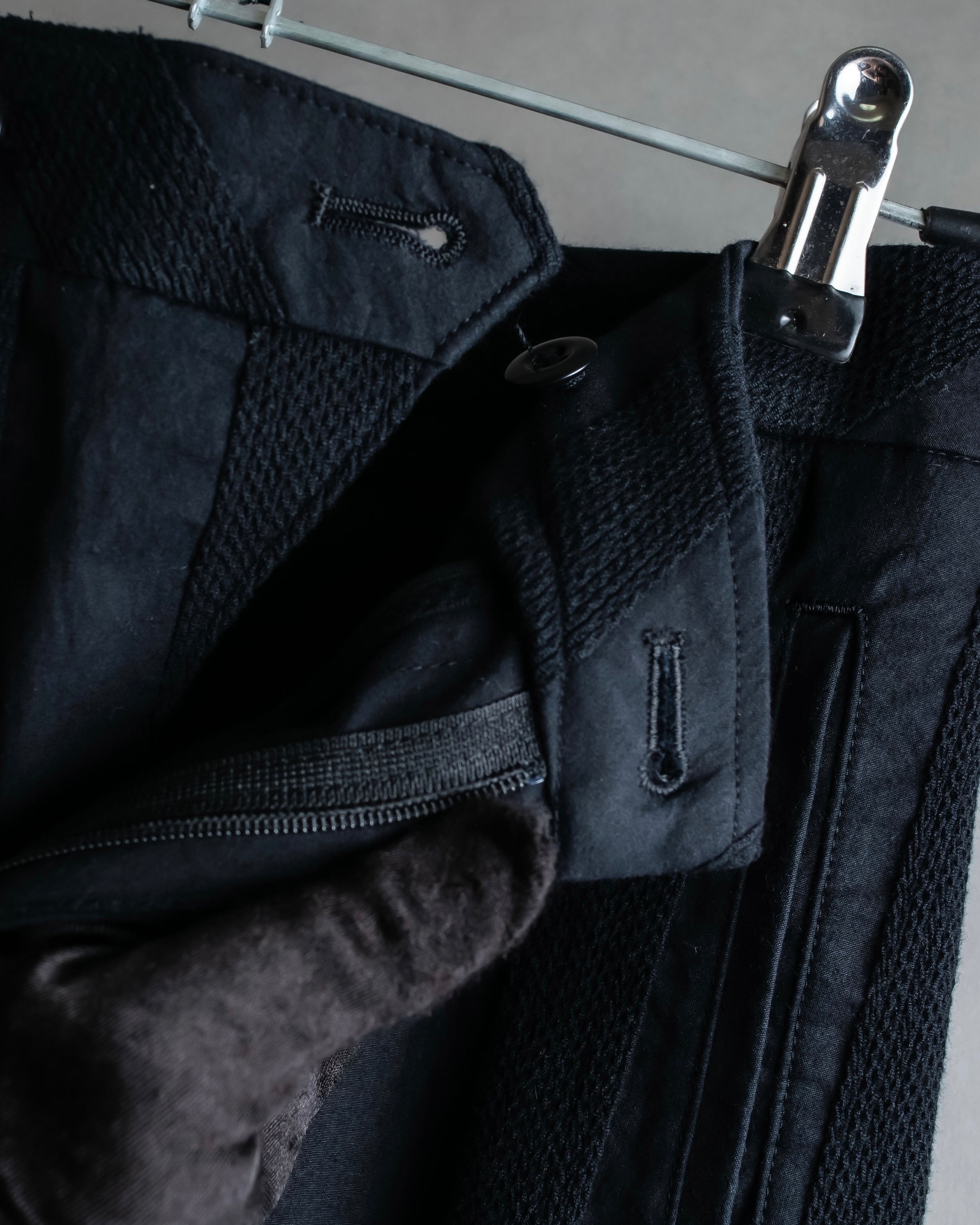 "ISSEY MIYAKE FETE" Fabric change stripe pattern wide slacks