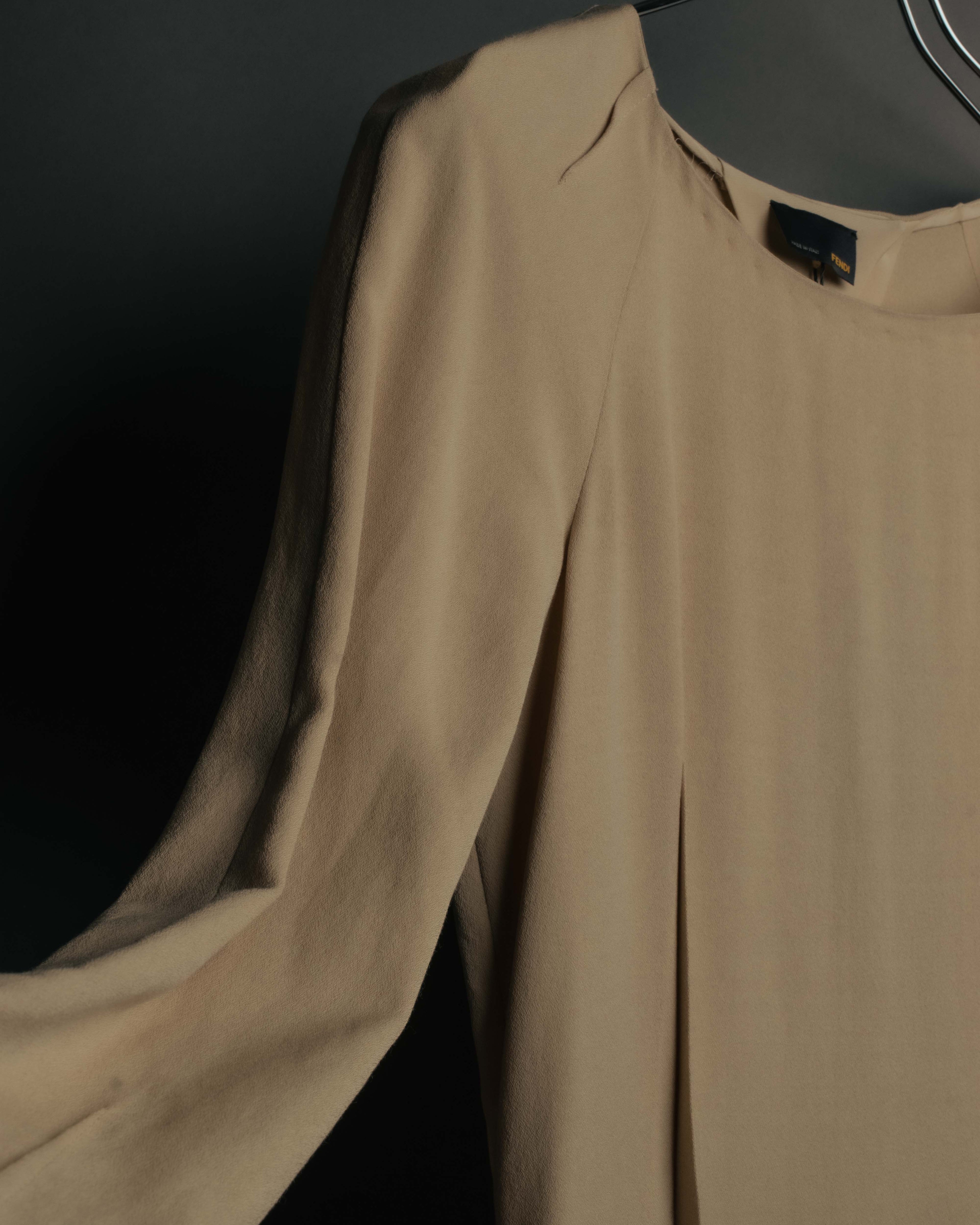 "FENDI" 00's-10's Draped wool blend dress