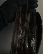 "valentino garavani" 70's-80's Vintage genuine crocodile leather shoulder bag