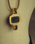 "Christian Dior" 1974 Sculptural black pendant necklace